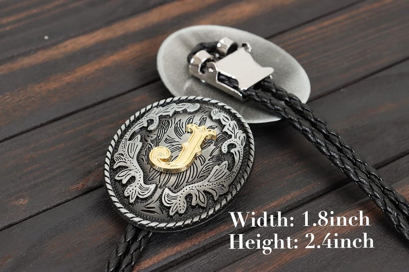 Wentur Bolo Tie for Men - Western Bolo Ties Alphabet Initial Letter ABCDJMR to Z - Western Cowboy Bolo Tie for Women Cowgirl - Image 4